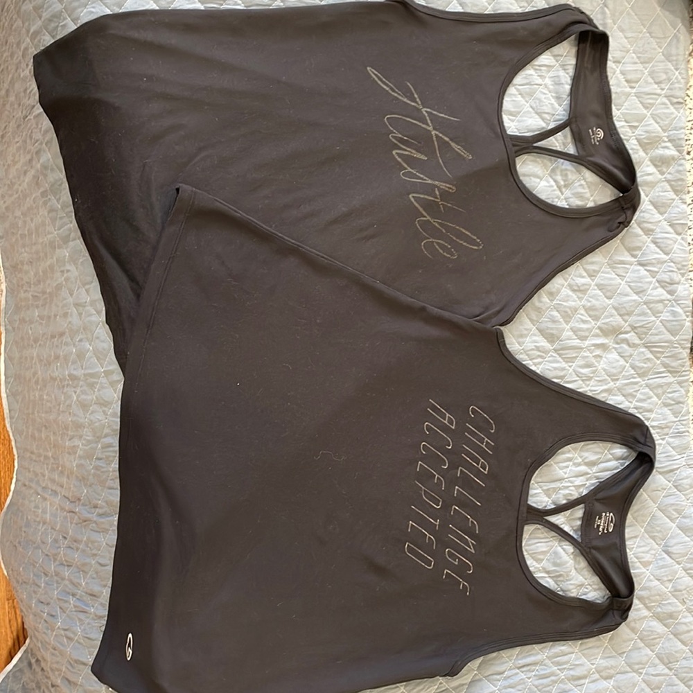 Two champion dry fit workout tanks. S and XS